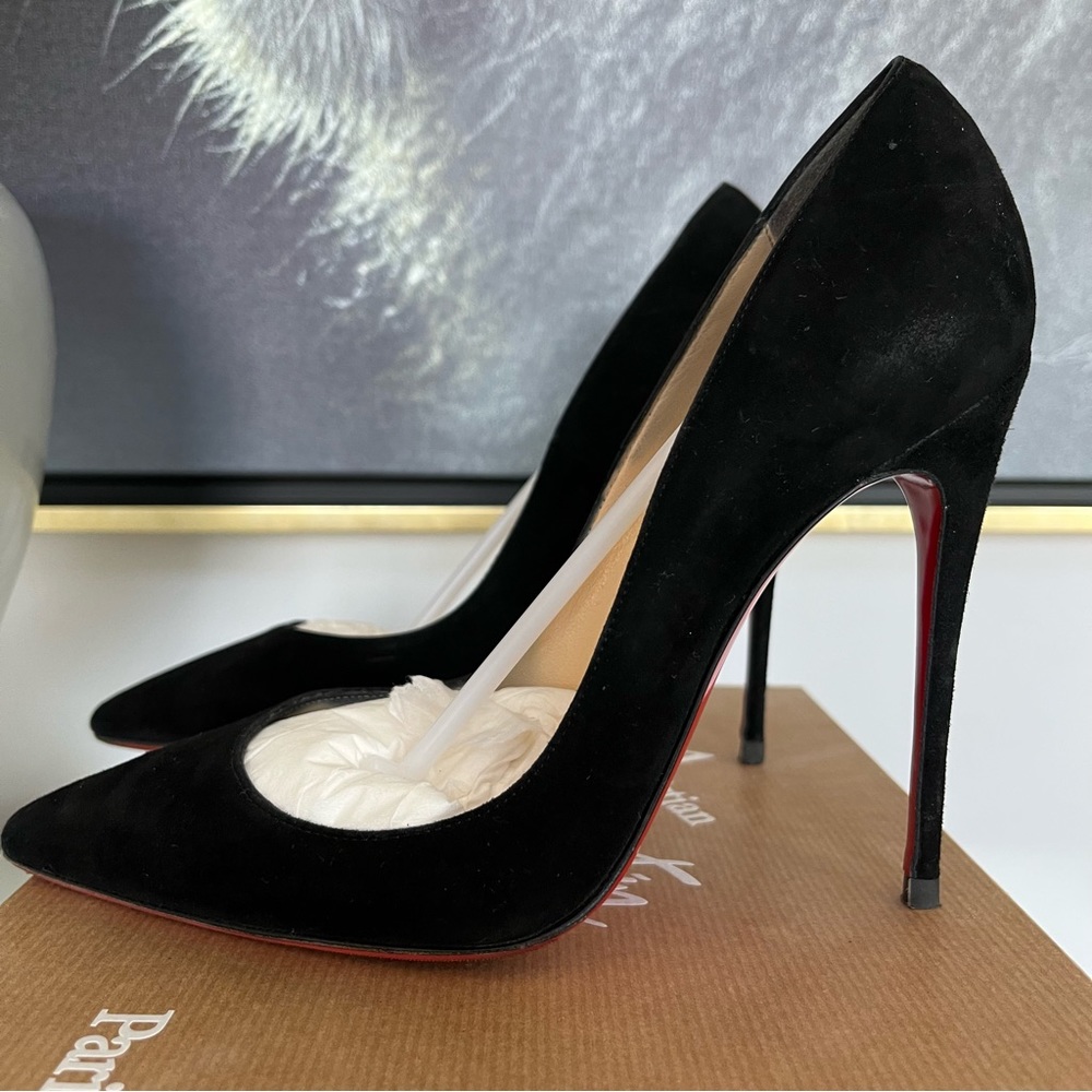 Christian Louboutin So Kate 120 black suede